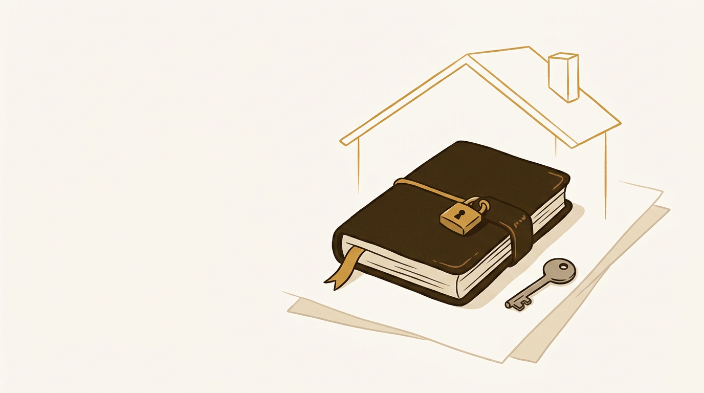 An illustration of a locked personal journal